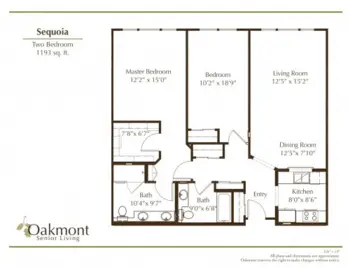 Floorplan of Oakmont of Carmichael, Assisted Living, Carmichael, CA 16