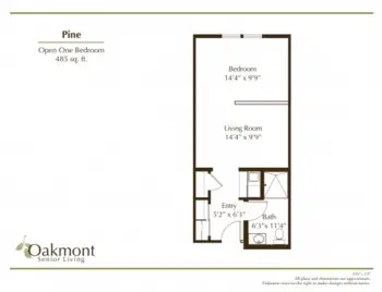Floorplan of Oakmont of Carmichael, Assisted Living, Carmichael, CA 18