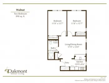 Floorplan of Oakmont of Carmichael, Assisted Living, Carmichael, CA 20