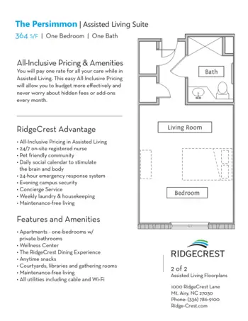 Floorplan of RidgeCrest, Assisted Living, Mount Airy, NC 2
