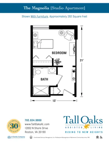 Floorplan of Tall Oaks Assisted Living, Assisted Living, Memory Care, Reston, VA 16