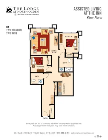 Floorplan of The Lodge at North Ogden, Assisted Living, Ogden, UT 9