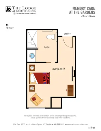 Floorplan of The Lodge at North Ogden, Assisted Living, Ogden, UT 15