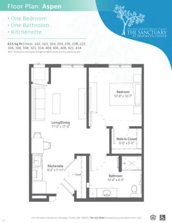 Floorplan of The Sanctuary at Brooklyn Center, Assisted Living, Memory Care, Brooklyn Center, MN 1