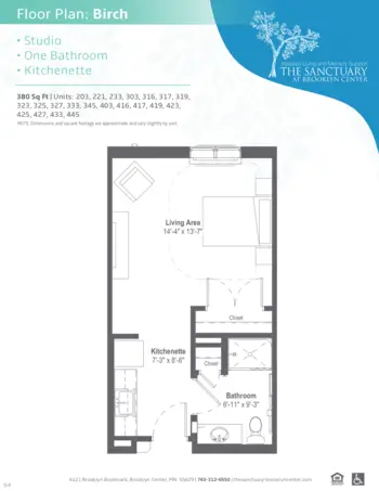 Floorplan of The Sanctuary at Brooklyn Center, Assisted Living, Memory Care, Brooklyn Center, MN 2