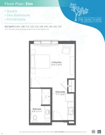 Floorplan of The Sanctuary at Brooklyn Center, Assisted Living, Memory Care, Brooklyn Center, MN 3
