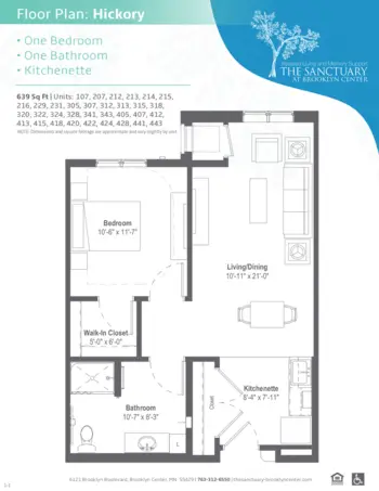 Floorplan of The Sanctuary at Brooklyn Center, Assisted Living, Memory Care, Brooklyn Center, MN 4