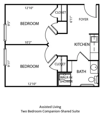 Floorplan of The Woodlands of Hamilton, Assisted Living, Hamilton, OH 2