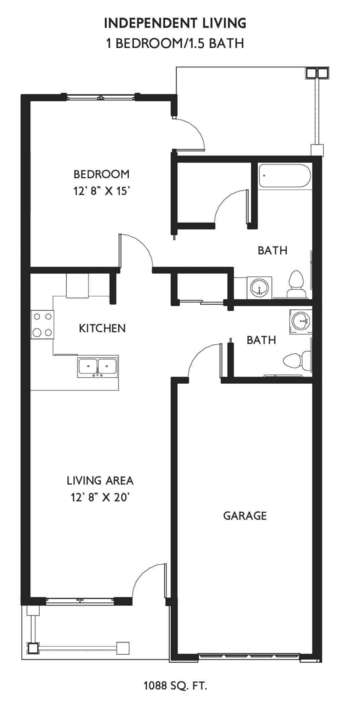 Floorplan of Traditions at Reagan Park, Assisted Living, Avon, IN 1