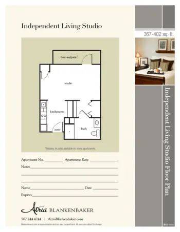 Floorplan of Atria Blankenbaker, Assisted Living, Middletown, KY 1