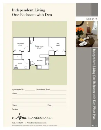 Floorplan of Atria Blankenbaker, Assisted Living, Middletown, KY 3