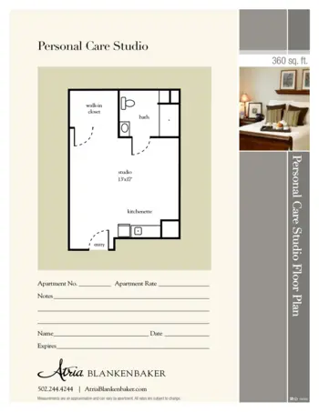 Floorplan of Atria Blankenbaker, Assisted Living, Middletown, KY 8