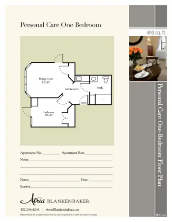 Floorplan of Atria Blankenbaker, Assisted Living, Middletown, KY 10
