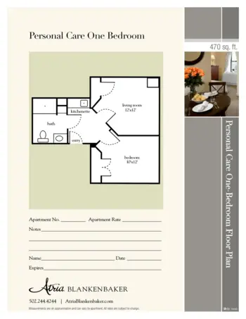 Floorplan of Atria Blankenbaker, Assisted Living, Middletown, KY 11