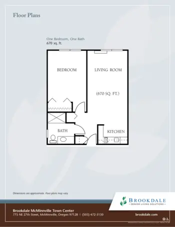 Floorplan of Brookdale McMinnville Town Center, Assisted Living, McMinnville, OR 2