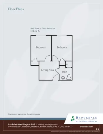 Floorplan of Brookdale Weddington Park, Assisted Living, Matthews, NC 2