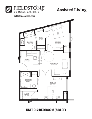 Floorplan of Fieldstone Cornell Landing, Assisted Living, Memory Care, Portland, OR 5