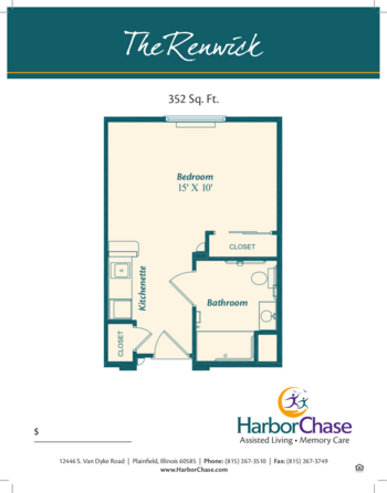 Floorplan of HarborChase of Plainfield, Assisted Living, Plainfield, IL 3
