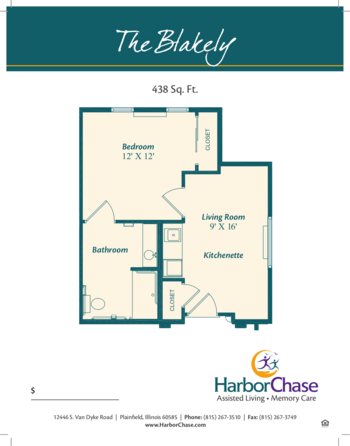 Floorplan of HarborChase of Plainfield, Assisted Living, Plainfield, IL 5