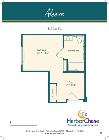 Floorplan of HarborChase of Plainfield, Assisted Living, Plainfield, IL 11