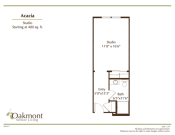 Floorplan of Oakmont of Concord, Assisted Living, Concord, CA 1