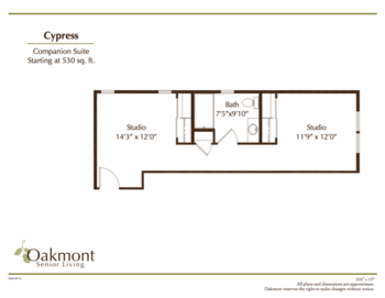 Floorplan of Oakmont of Concord, Assisted Living, Concord, CA 3