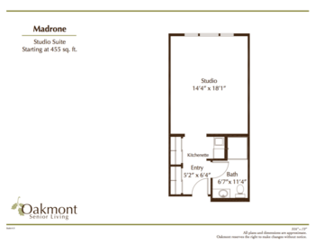 Floorplan of Oakmont of Concord, Assisted Living, Concord, CA 5