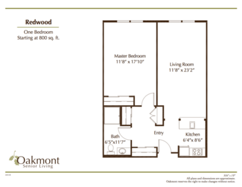 Floorplan of Oakmont of Concord, Assisted Living, Concord, CA 9
