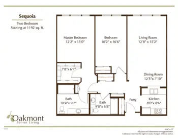 Floorplan of Oakmont of Concord, Assisted Living, Concord, CA 10