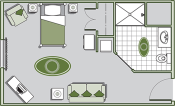 Floorplan of Oaks at Pooler, Assisted Living, Pooler, GA 1
