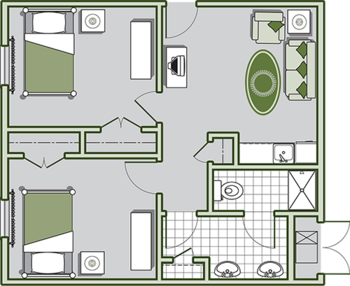 Floorplan of Oaks at Pooler, Assisted Living, Pooler, GA 2