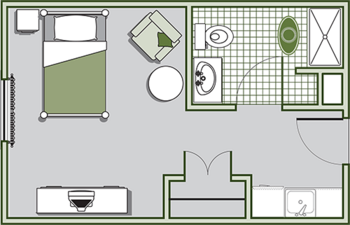 Floorplan of Oaks at Pooler, Assisted Living, Pooler, GA 3