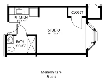 Floorplan of The Amberleigh, Assisted Living, Amherst, NY 1