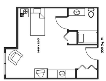 Floorplan of The Lodge at Whispering Pines, Assisted Living, Plover, WI 2