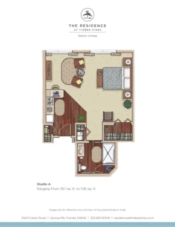Floorplan of The Residence at Timber Pines, Assisted Living, Spring Hill, FL 1