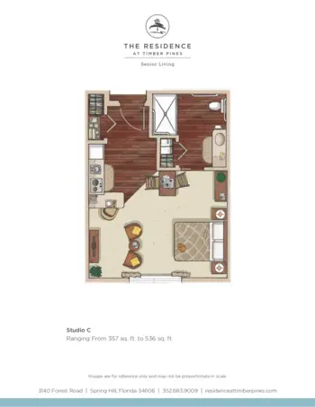 Floorplan of The Residence at Timber Pines, Assisted Living, Spring Hill, FL 2