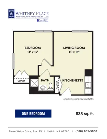 Floorplan of Whitney Place at Natick, Assisted Living, Memory Care, Natick, MA 4