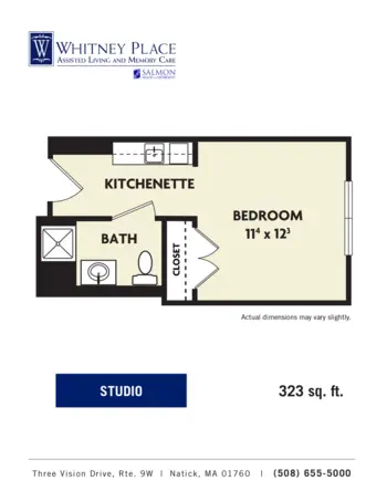Floorplan of Whitney Place at Natick, Assisted Living, Memory Care, Natick, MA 5
