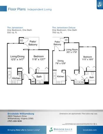 Floorplan of Brookdale Chambrel Williamsburg, Assisted Living, Williamsburg, VA 1