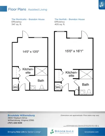 Floorplan of Brookdale Chambrel Williamsburg, Assisted Living, Williamsburg, VA 6
