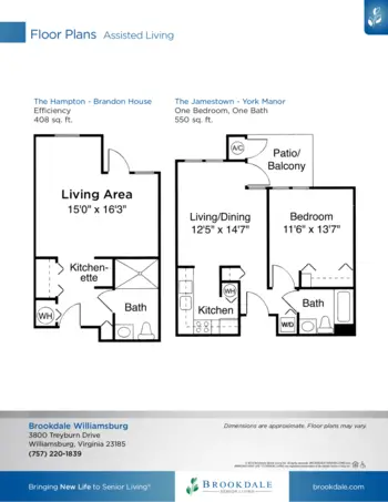 Floorplan of Brookdale Chambrel Williamsburg, Assisted Living, Williamsburg, VA 7