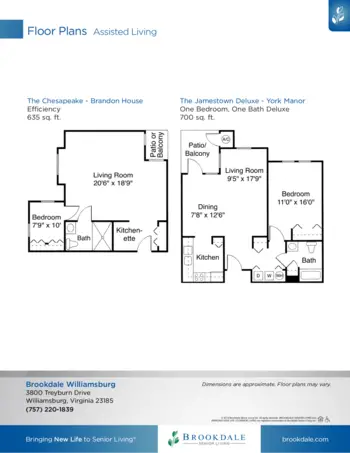 Floorplan of Brookdale Chambrel Williamsburg, Assisted Living, Williamsburg, VA 8