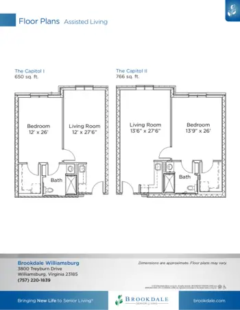 Floorplan of Brookdale Chambrel Williamsburg, Assisted Living, Williamsburg, VA 12