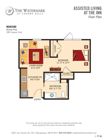 Floorplan of The Watermark at Cherry Hills, Assisted Living, Albuquerque, NM 3