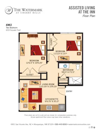 Floorplan of The Watermark at Cherry Hills, Assisted Living, Albuquerque, NM 4