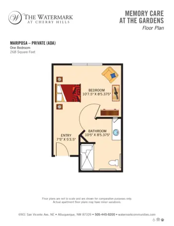 Floorplan of The Watermark at Cherry Hills, Assisted Living, Albuquerque, NM 6