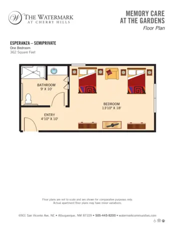 Floorplan of The Watermark at Cherry Hills, Assisted Living, Albuquerque, NM 7