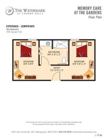 Floorplan of The Watermark at Cherry Hills, Assisted Living, Albuquerque, NM 8