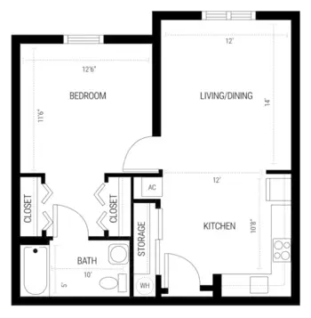 Floorplan of The Windsor Senior Living Community, Assisted Living, Mandeville, LA 1