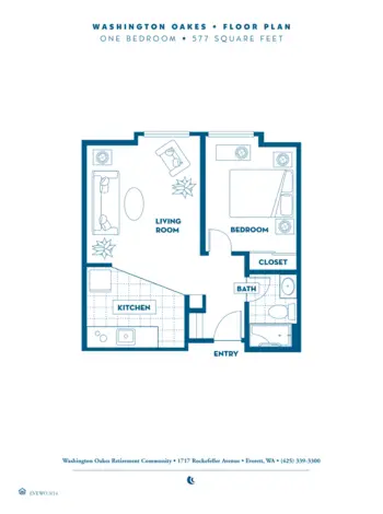Floorplan of Washington Oakes, Assisted Living, Everett, WA 1